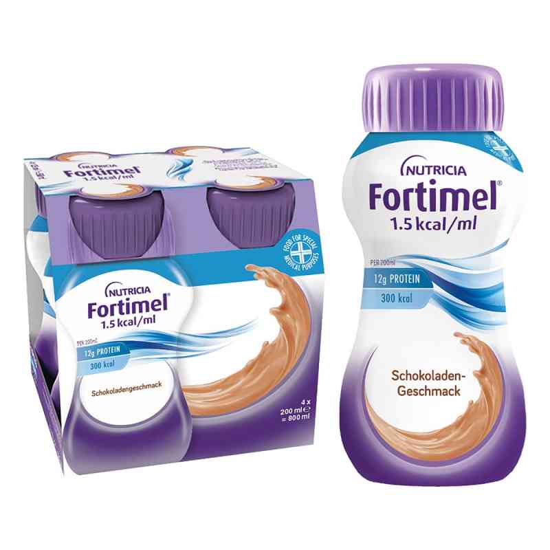 Fortimel 1.5 kcal Schokoladengeschmack 4X200 ml von Danone Deutschland GmbH PZN 19075615