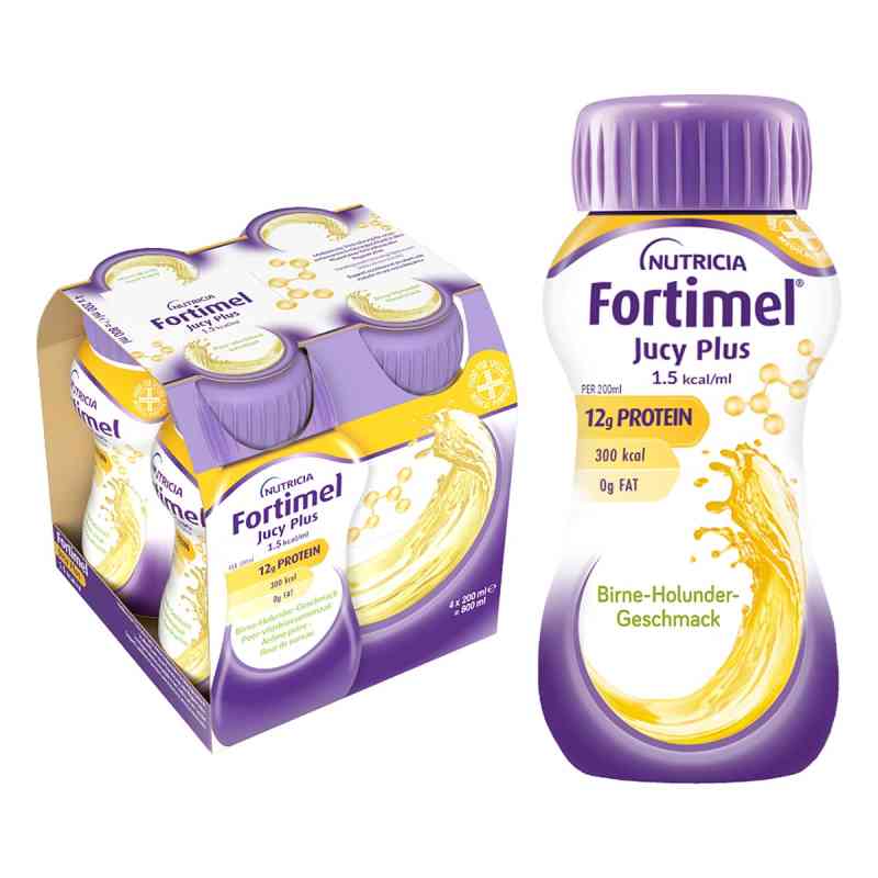 Fortimel Jucy Plus Birne Holunder 4X200 ml von Danone Deutschland GmbH PZN 18827208