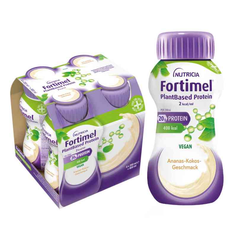 Fortimel Plantbased Protein 2 kcal Ananas-Kokos 4X200 ml von Danone Deutschland GmbH PZN 19450208