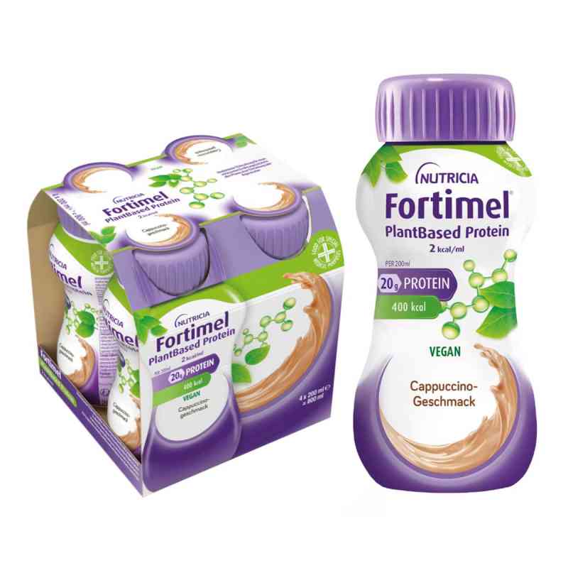 Fortimel Plantbased Protein 2 Kcal Cappuccino 4X200 ml von Danone Deutschland GmbH PZN 19450220