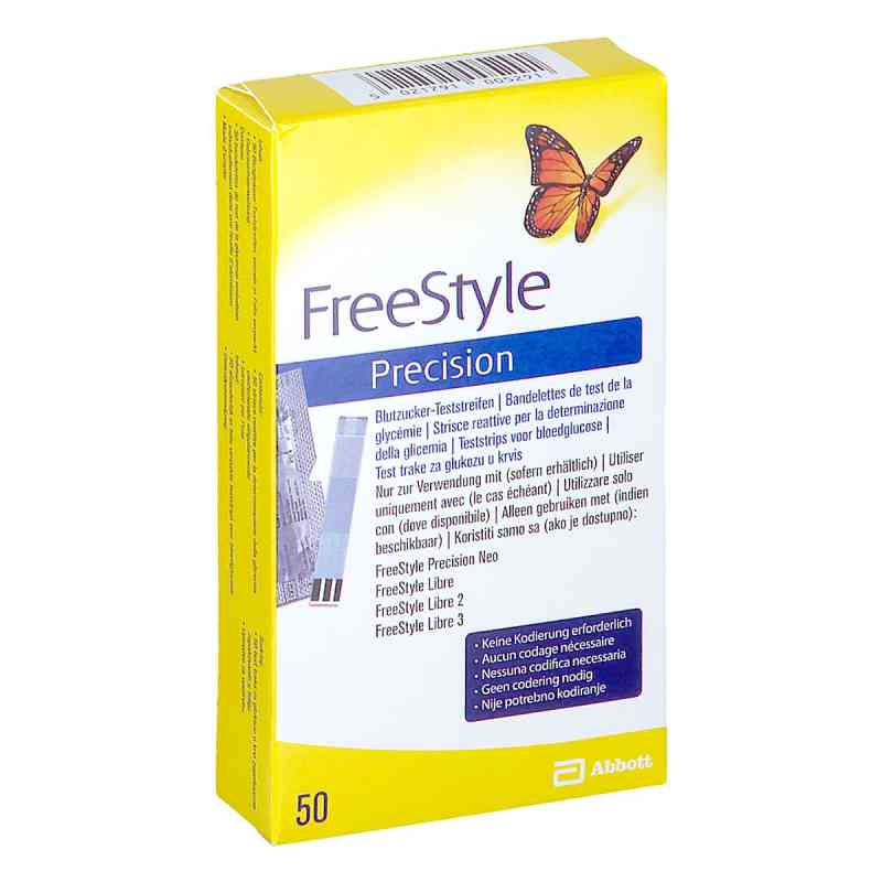 Freestyle Precision Blutzucker Teststr.o.codierung 50 stk von Abbott GmbH PZN 19399915
