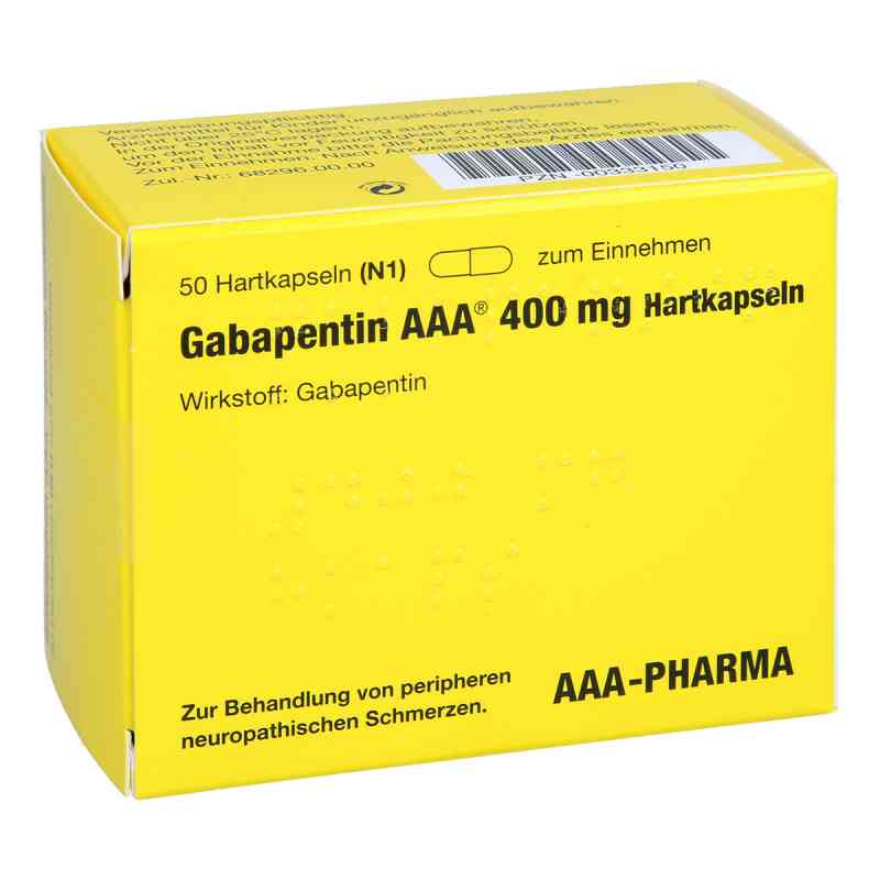 Gabapentin Aaa 400 Mg Hartkapseln 50 stk von AAA - Pharma GmbH PZN 00333150