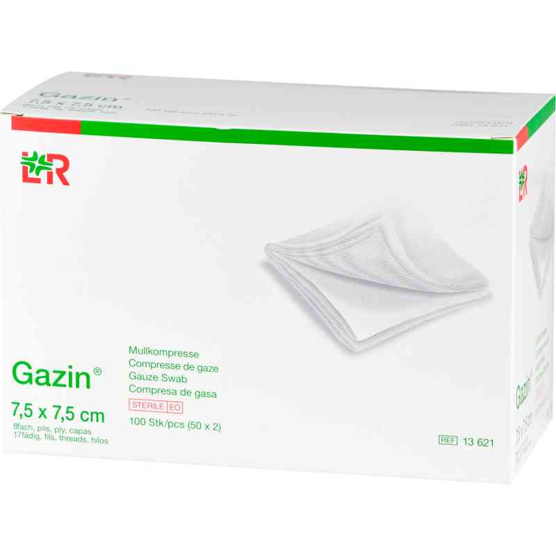 Gazin Mullkomp.7,5x7,5 cm steril 8fach 50X2 stk von ToRa Pharma GmbH PZN 13753072