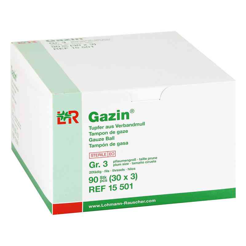 Gazin Tupfer pflaumengross steril Größe 3 20fädig 30X3 stk von Lohmann & Rauscher GmbH & Co.KG PZN 04633392