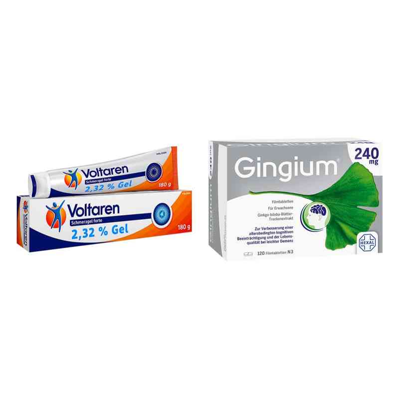 Gingium 240 mg Fta 120 stk + Voltaren Schmerzgel forte 180 g 1 Pck von  PZN 08102995