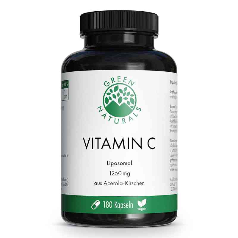 Green Naturals Vitamin C 1250 mg liposomal Kapseln vegan 180 stk von Heilpflanzenwohl GmbH PZN 19366229