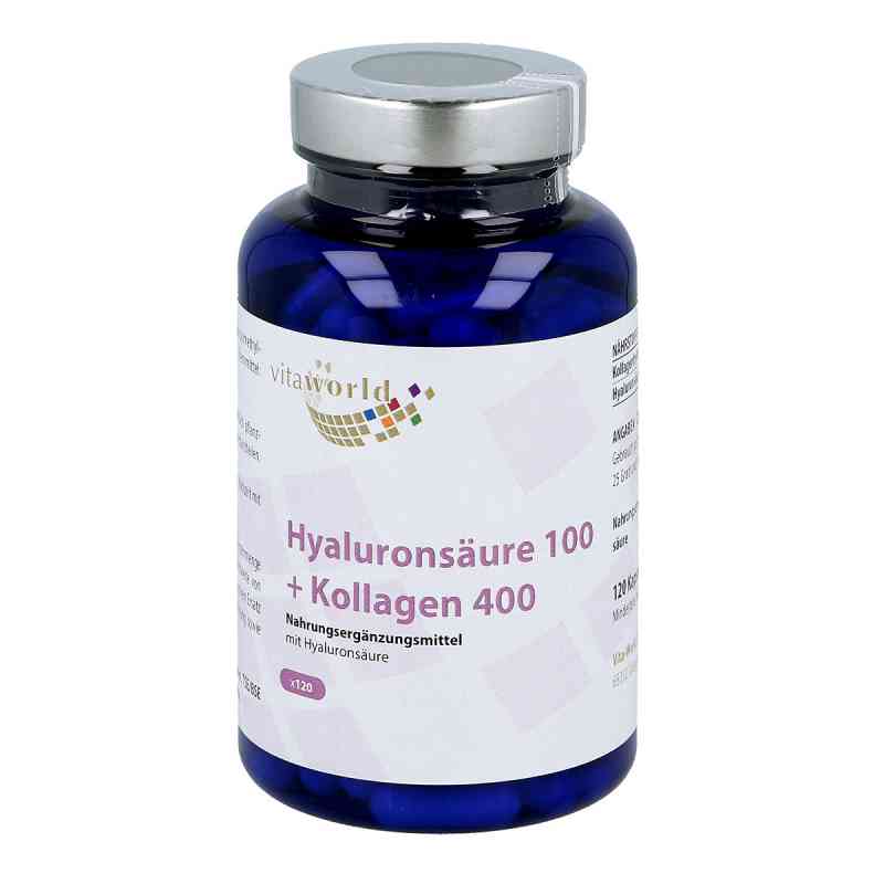 Hyaluronsäure 100+ Kollagen 400 Kapseln 120 stk von Vita World GmbH PZN 02695704