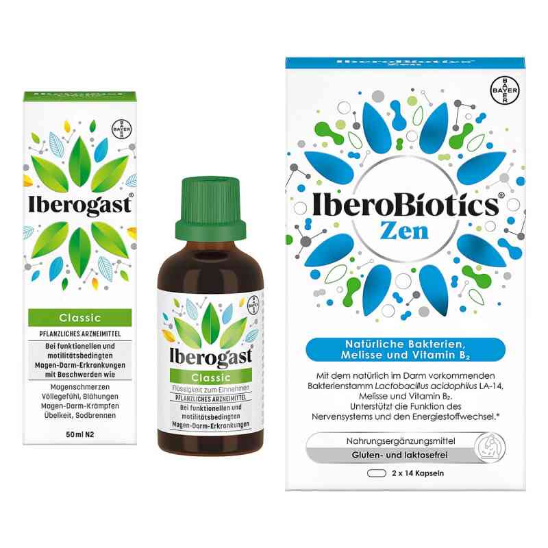 Iberogast Classic 50 ml + Iberobiotics Zen Kapseln 2x14 Stück 1 Pck von Bayer Vital GmbH PZN 08102788