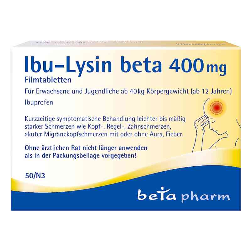 Ibu-lysin Beta 400 Mg Filmtabletten 50 stk von betapharm Arzneimittel GmbH PZN 19101152