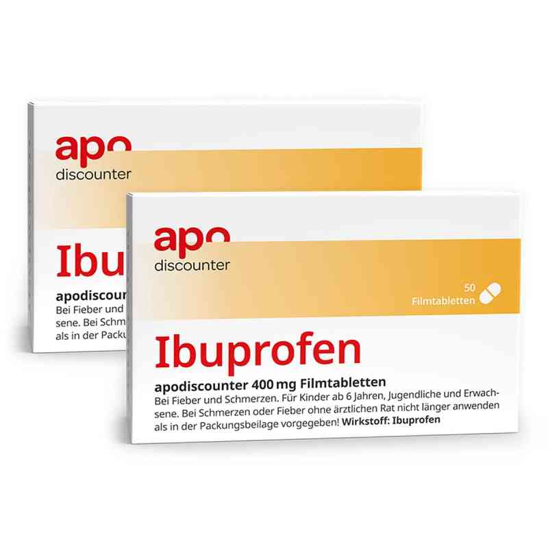 Ibuprofen 400 mg Schmerztabletten von apodiscounter 2x50 stk von JUTA Pharma GmbH PZN 08104506