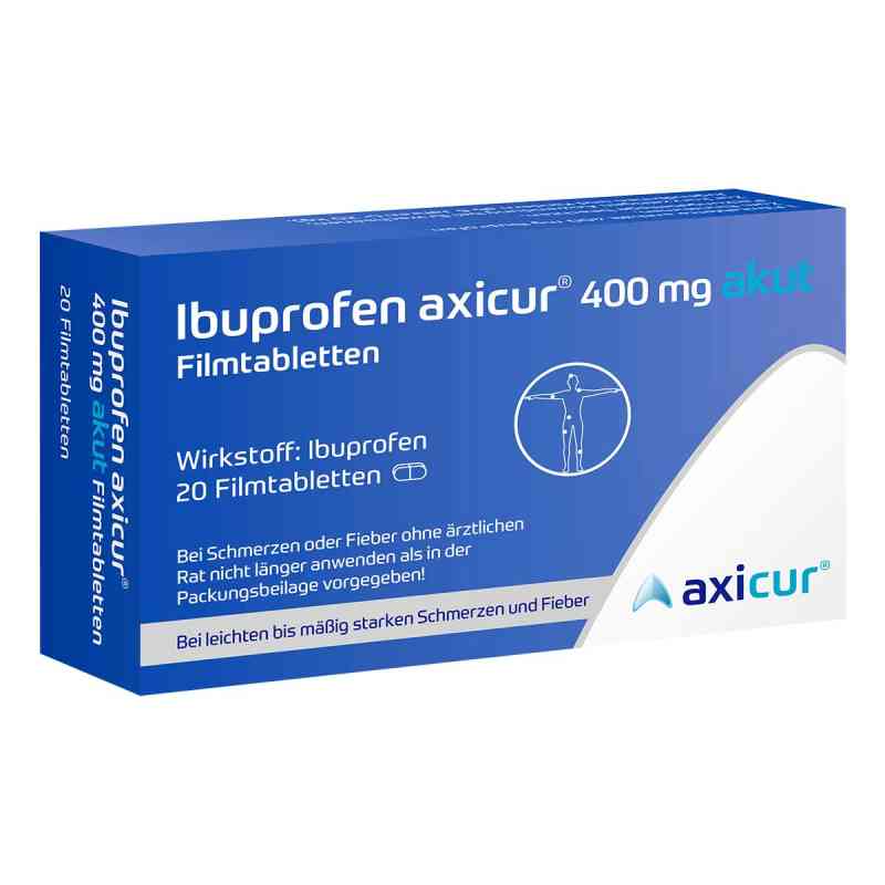 Ibuprofen Axicur 400 Mg Akut Filmtabletten 20 stk von axicorp Pharma GmbH PZN 18379483