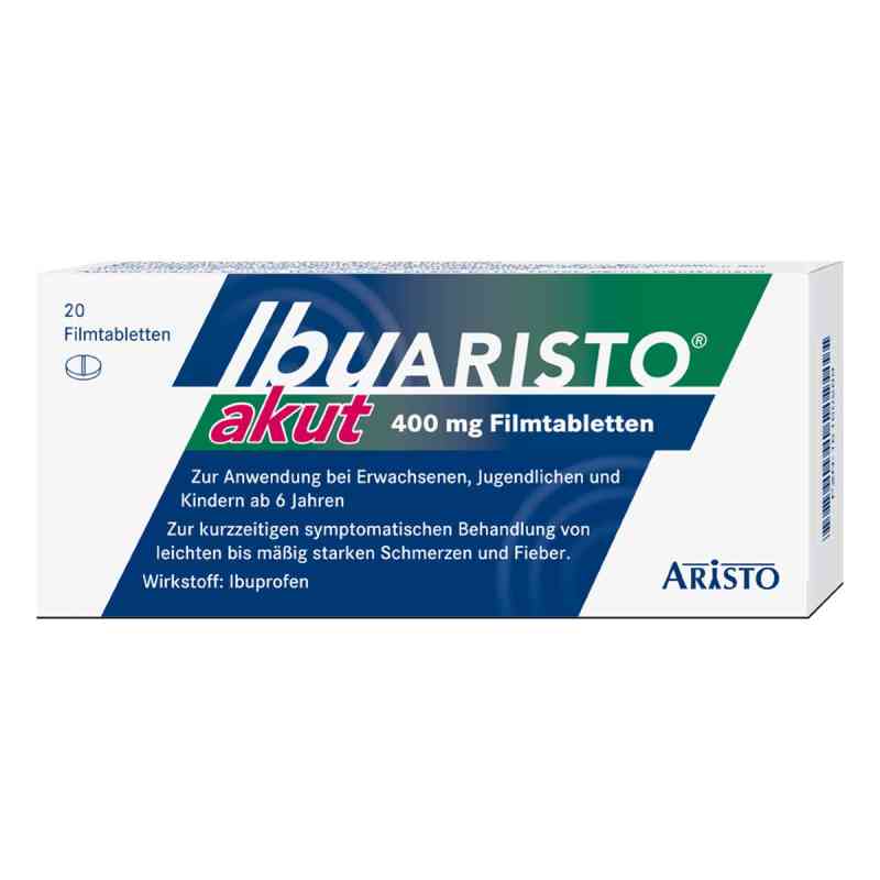 Ibuprofen Ibuaristo akut 400 mg Filmtabletten gegen Schmerzen 20 stk von Aristo Pharma GmbH PZN 16160289