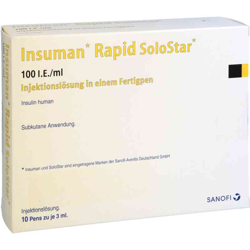 Insuman Rapid 100 I.e./ml Solostar Fertigpen 10X3 ml von kohlpharma GmbH PZN 09510777