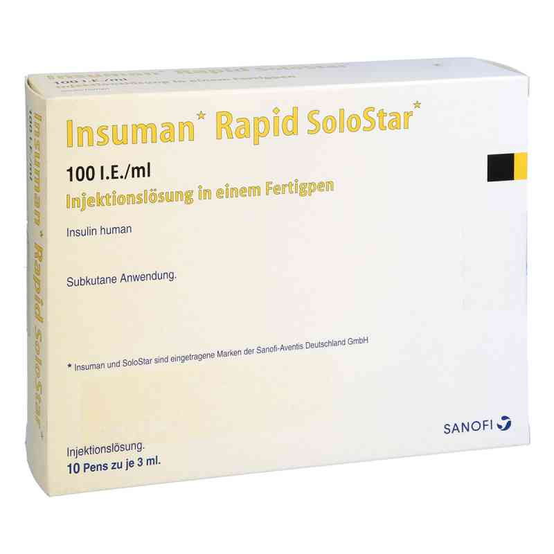 Insuman Rapid 100 I.e./ml Solostar Fertigpen 10X3 ml von kohlpharma GmbH PZN 09510777