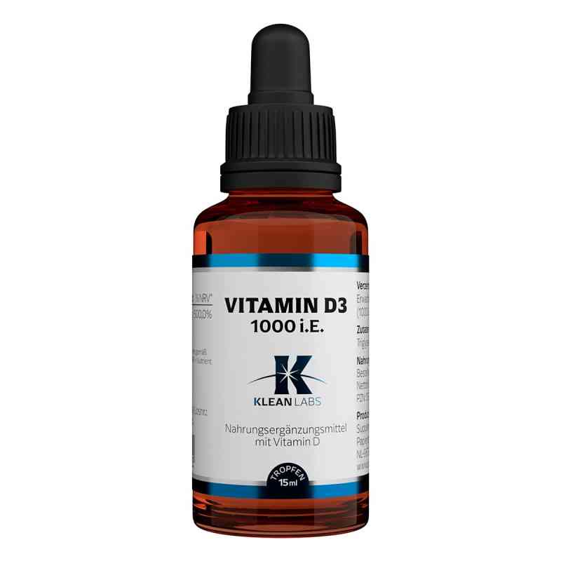 Klean Labs Vitamin D3 1000 i.E. pro Tropfen 15 ml von Supplementa GmbH PZN 13331299