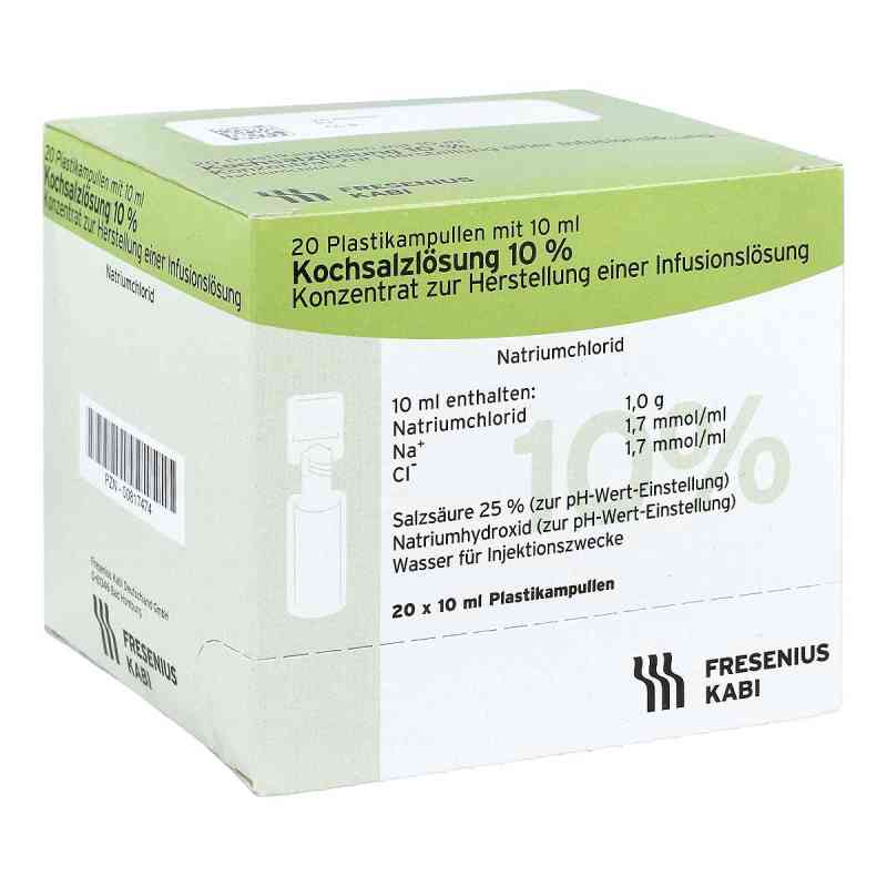 Kochsalzlösung 10% Infusionslösungskonzentrat 20X10 ml von Fresenius Kabi Deutschland GmbH PZN 00817474