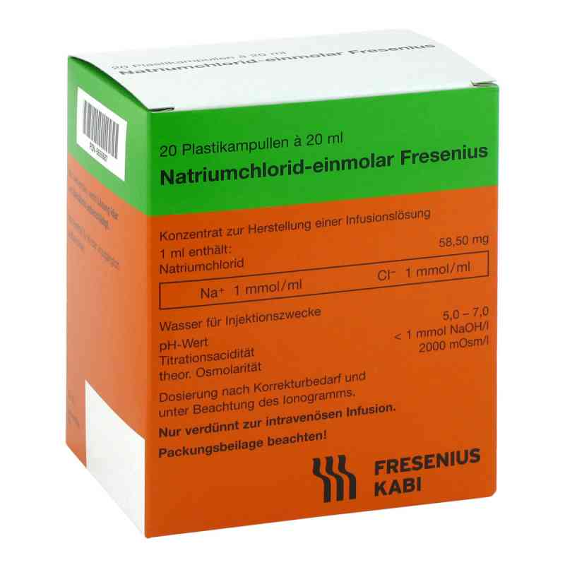 Kochsalzlösung Fres.5,85% Plastik Infusum -lsg.-konz. 20X20 ml von Fresenius Kabi Deutschland GmbH PZN 03655687