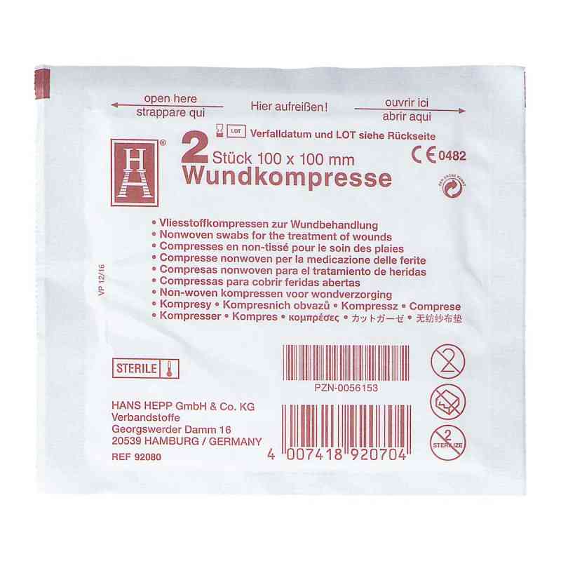 Kompressen Vlies 10x10 cm steril 2 stk von Hans Hepp GmbH & Co PZN 00056153