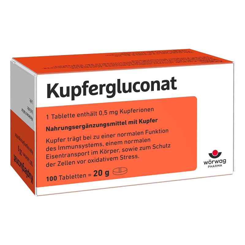 Kupfergluconat Tabletten 100 stk von Wörwag Pharma GmbH & Co. KG PZN 04222499