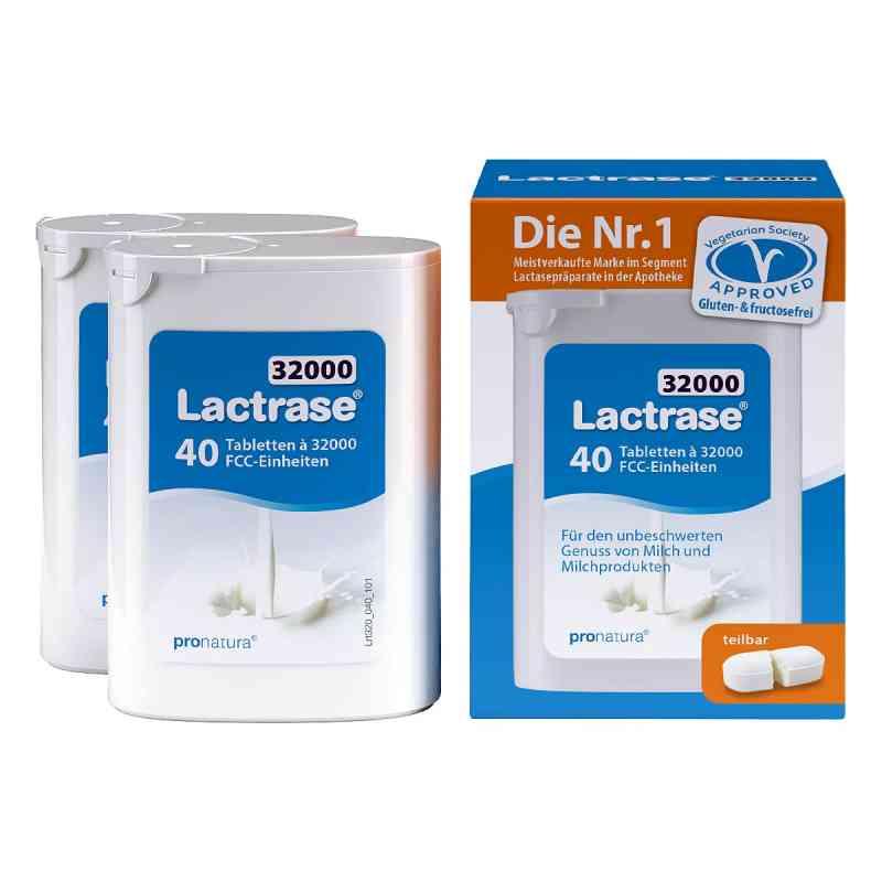 Lactrase 32.000 Fcc Tabletten Teilbar Im Spender 2X40 stk von Pro Natura Gesellschaft für gesunde Ernährung mbH PZN 18707817