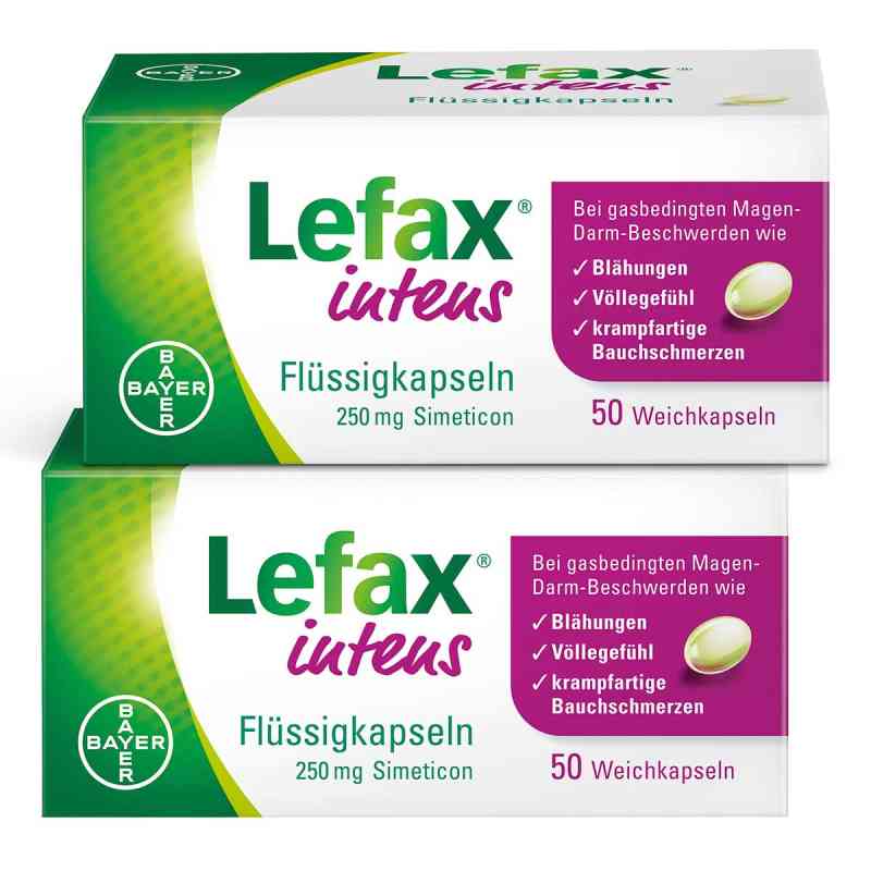 Lefax Intens Flüssigkapseln 250 Mg Simeticon 2x50 stk von Bayer Vital GmbH PZN 08102965