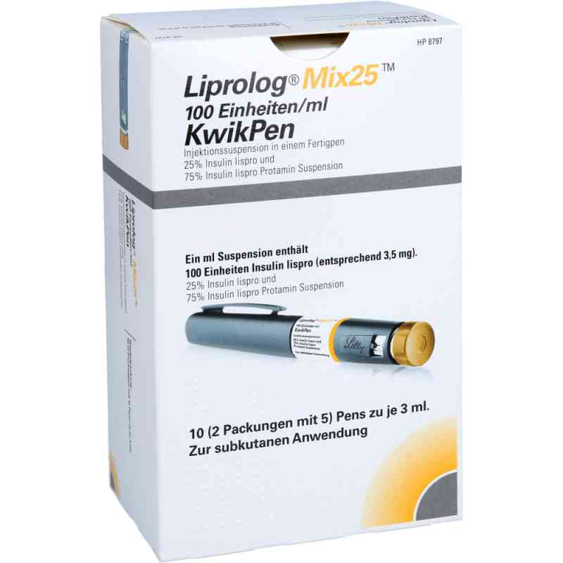 Liprolog Mix25/75 100 Einheiten/ml KwikPen 3ml 10X3 ml von LILLY DEUTSCHLAND GmbH PZN 07359750