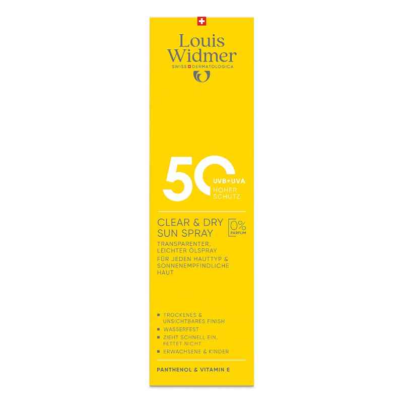 Louis Widmer Clear & Dry Sun Spray 50 unparfümiert 200 ml von LOUIS WIDMER GmbH PZN 19396176