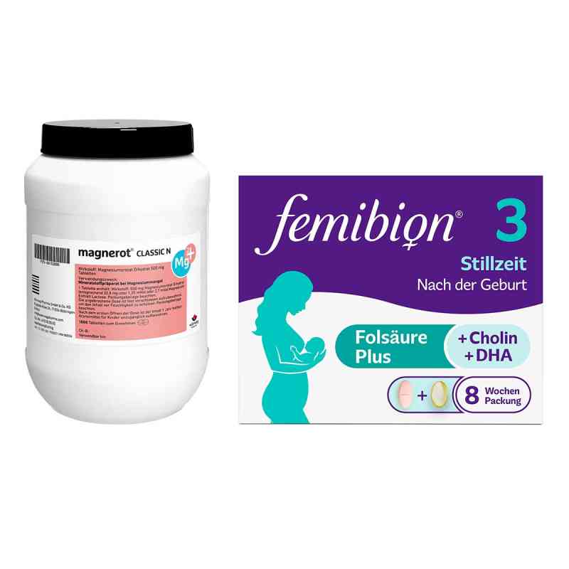 Magnerot Classic N Tabletten + Femibion 3 Stillzeit Kombipackung 1 Set von  PZN 08105442