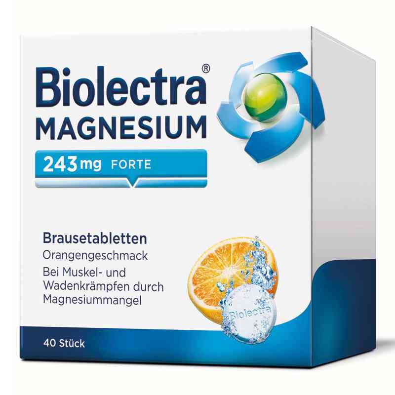 Magnesium Biolectra 243 forte Orange Brausetabletten 40 stk von HERMES Arzneimittel GmbH PZN 06789307