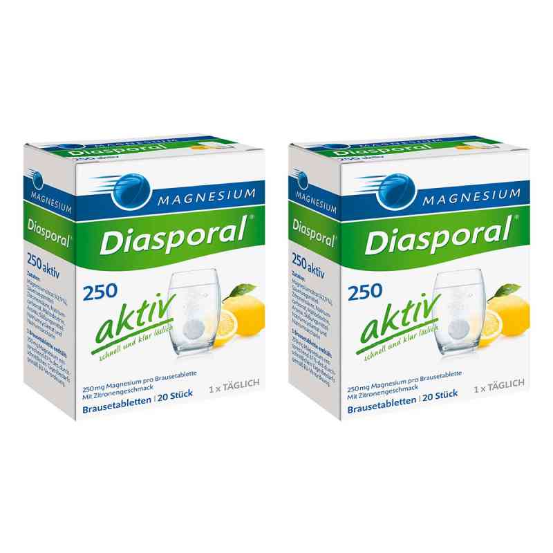 Magnesium Diasporal 250 Aktiv Brausetabletten 2x20 stk von Protina Pharmazeutische GmbH PZN 08105893