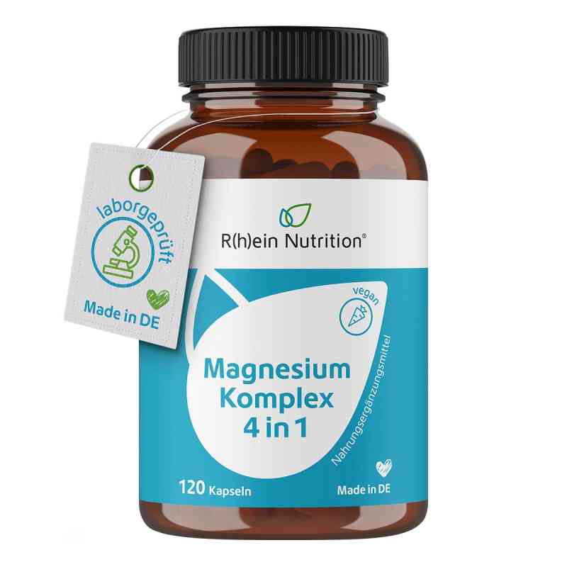 Magnesium Komplex 4in1 hochdosiert Vegan Kapseln 120 stk von R(h)ein Nutrition UG PZN 18680739