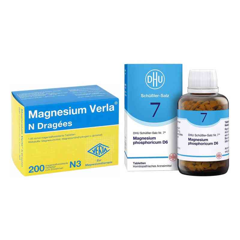 Magnesium Verla N Dragees + DHU Schüßler-Salz Nummer 7 (900stk) 1 Set von  PZN 08105235