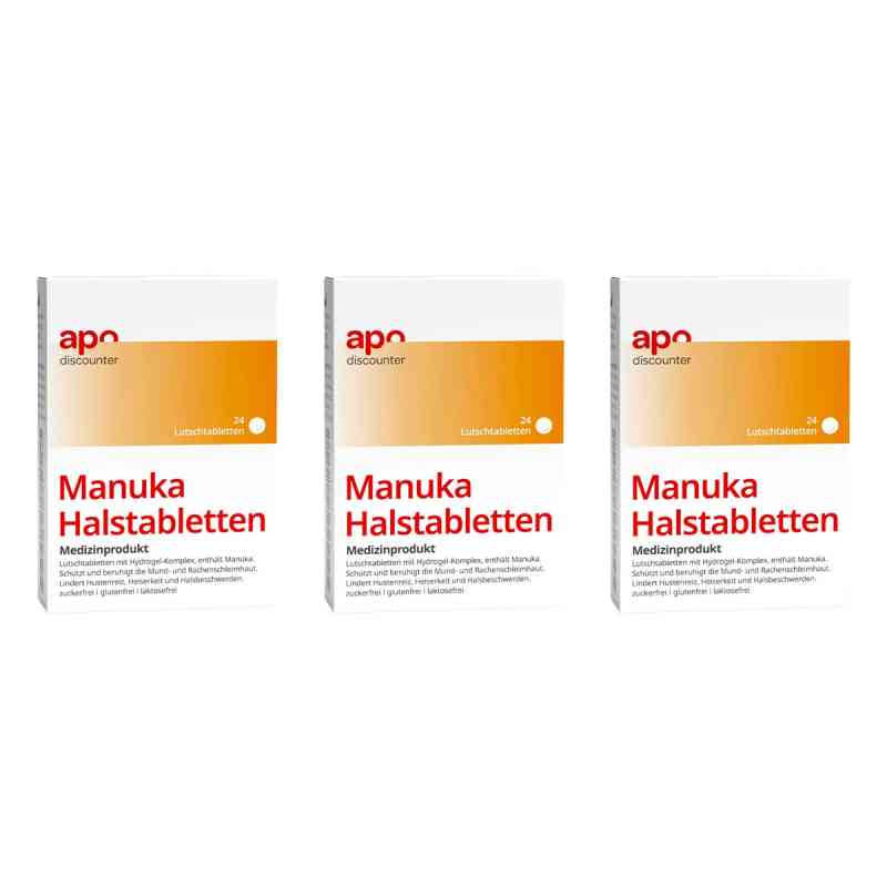 Manuka Halstabletten zuckerfrei zum Lutschen von apodiscounter 3x24 stk von Nutrin GmbH PZN 08102525