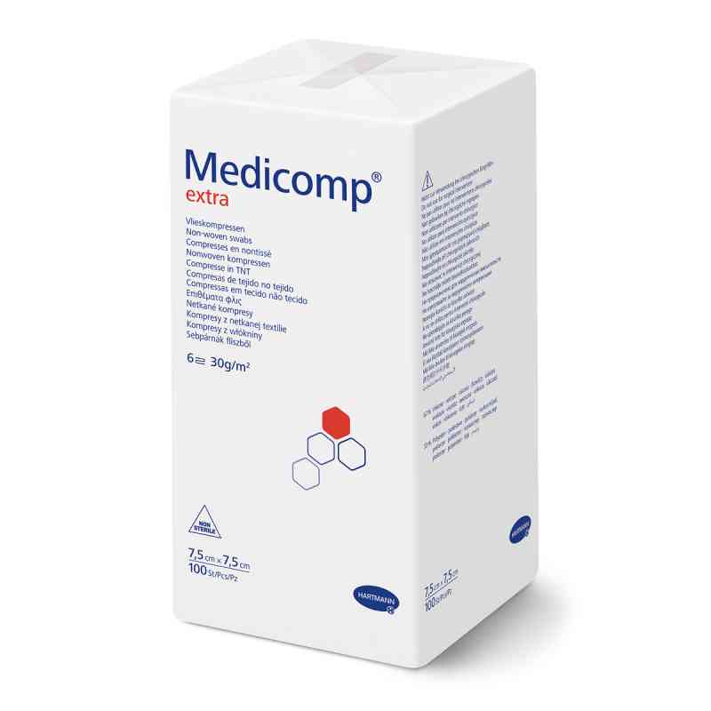 Medicomp Extra Kompressen 7,5x7,5 cm unsteril 100 stk von PAUL HARTMANN AG PZN 04783921
