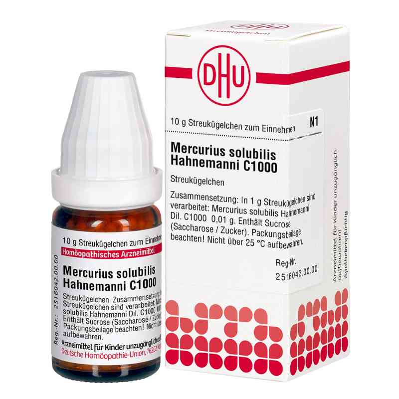 Mercurius Solub. C 1000 Globuli Hahnemann  10 g von DHU-Arzneimittel GmbH & Co. KG PZN 04227404