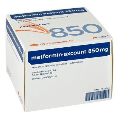 Metformin axcount 850 mg Filmtabletten 120 stk von axcount Generika GmbH PZN 00343243