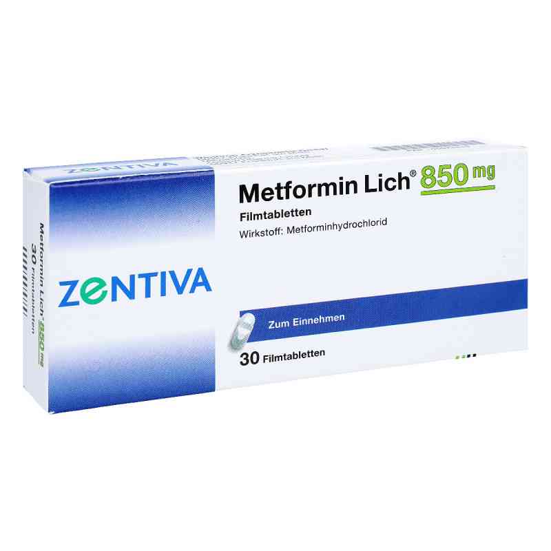 Metformin Lich 850 mg Filmtabletten 30 stk von Zentiva Pharma GmbH PZN 00079510