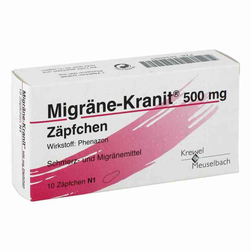 Migräne-Kranit 500mg Zäpfchen 10 stk von HERMES Arzneimittel GmbH PZN 03438085