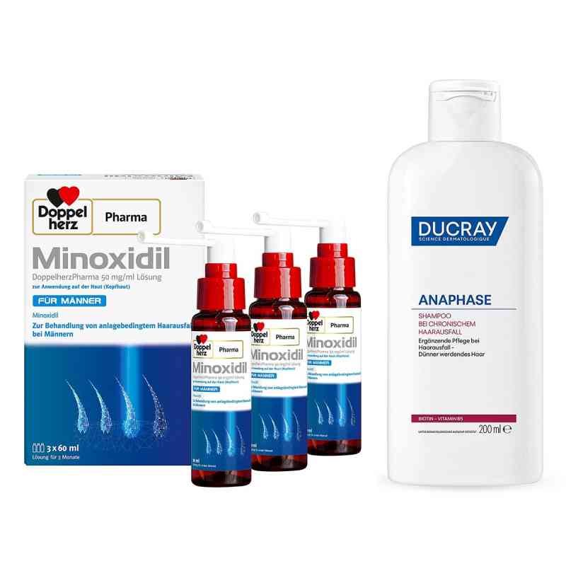 Minoxidil Doppelherz Männer Lösung (3x60ml) + Anaphase Shampoo 1 Set von  PZN 08107519
