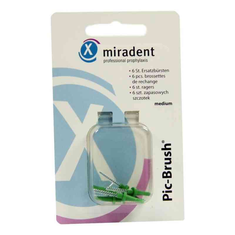 Miradent Interdentalbürsten Pic-Brush Ersatzbürsten medium grün 6 stk von Hager Pharma GmbH PZN 02172432
