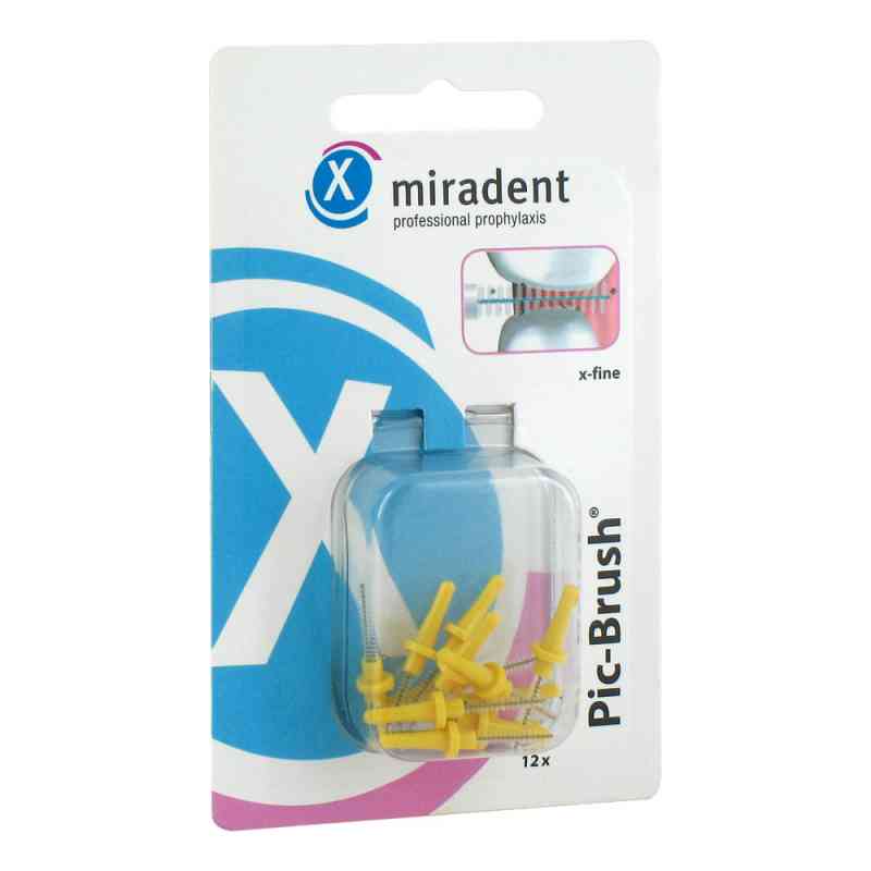 Miradent Interdentalbürsten Pic-Brush Ersatzbürsten x-fein gelb 12 stk von Hager Pharma GmbH PZN 00841225