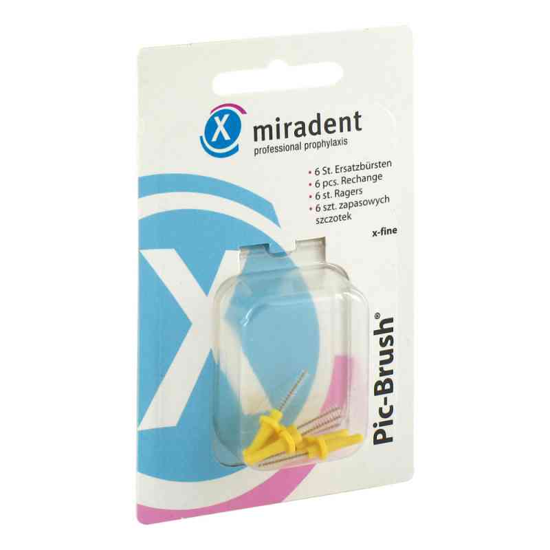 Miradent Interdentalbürsten Pic-Brush Ersatzbürsten x-fein gelb 6 stk von Hager Pharma GmbH PZN 02172372