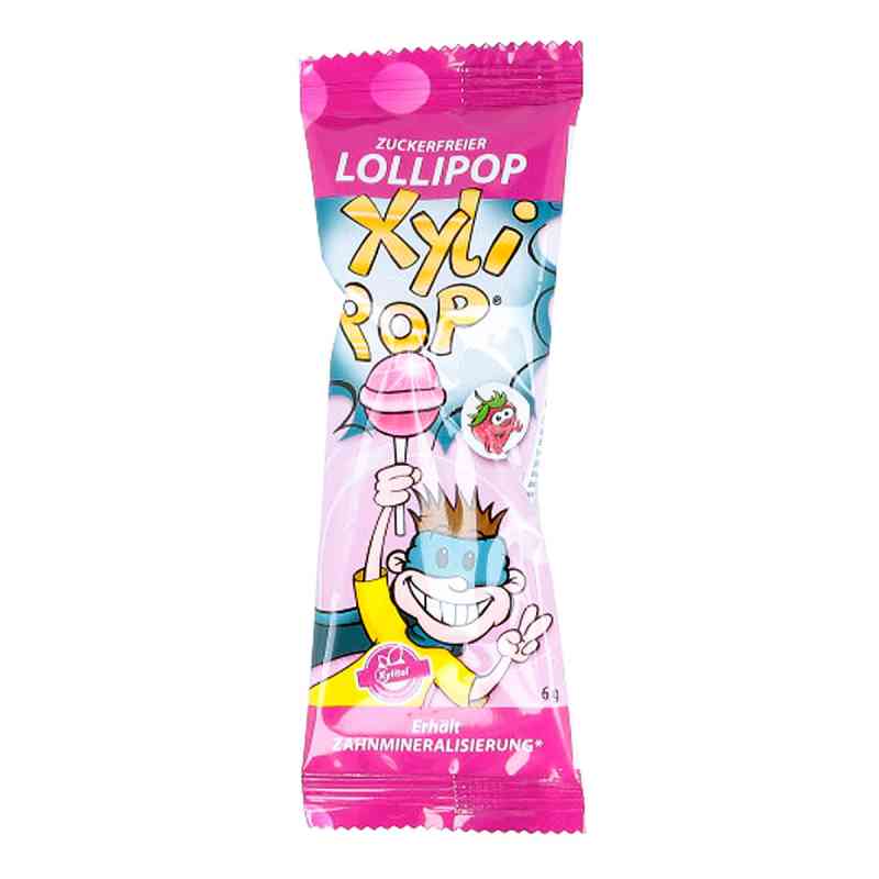 Miradent Xylipop Lolli Zahnpflege Lolli Erdbeere 1X6 g von Hager Pharma GmbH PZN 12455823