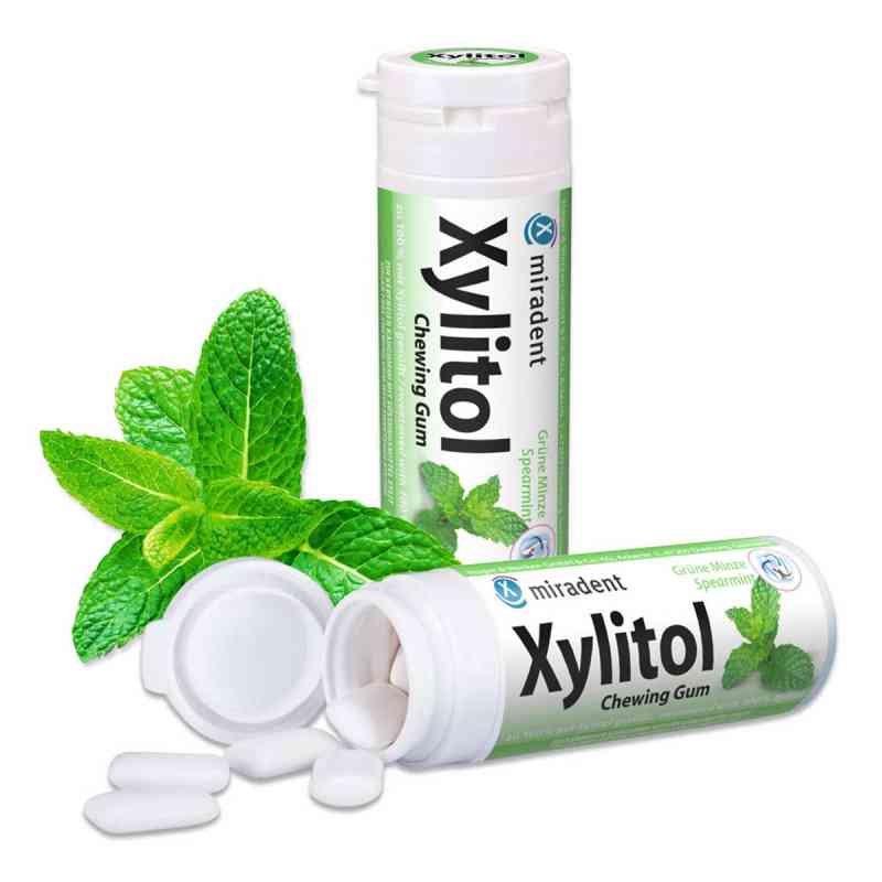 Miradent Zahnpflegekaugummi Xylitol Spearmint 30 stk von Hager Pharma GmbH PZN 04275596