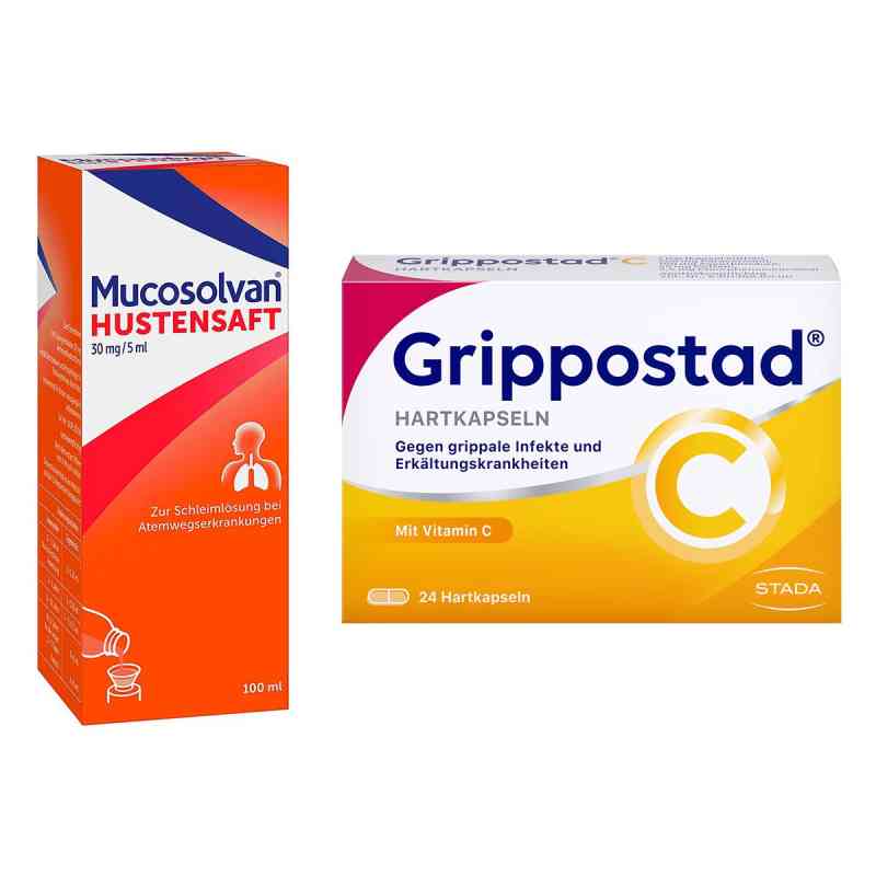 Mucosolvan Hustensaft (100ml)+Grippostad C Hartkapseln (24stk) 1 Pck von  PZN 08102602