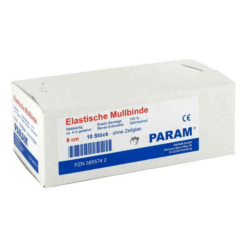 Mullbinden elastisch 8 cm ohne Cellophan 10 stk von Param GmbH PZN 03855742