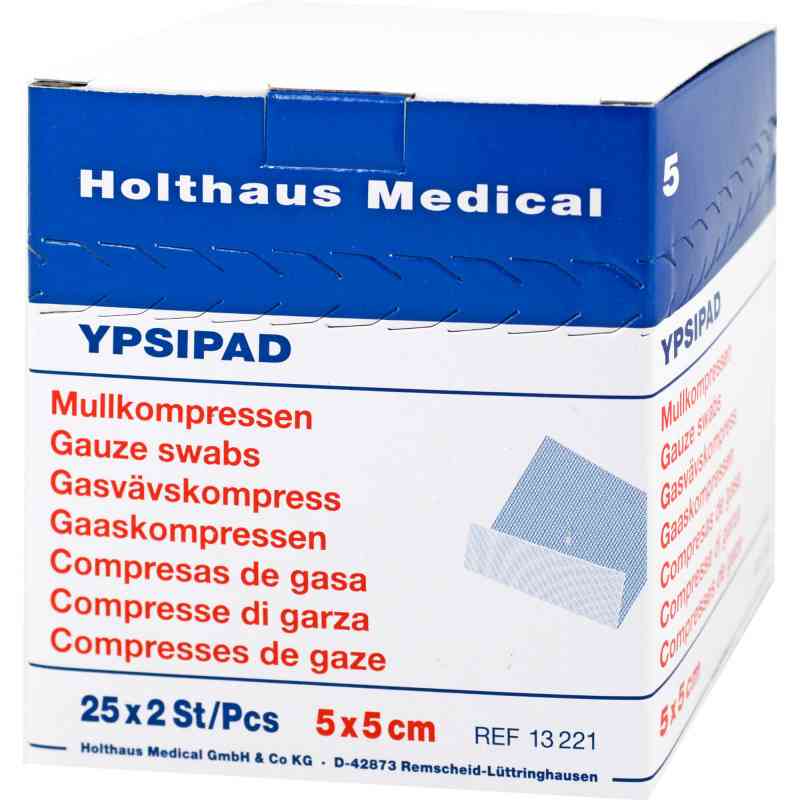 Mullkompressen Ypsipad 5x5 cm steril 8fach 25X2 stk von Holthaus Medical GmbH & Co. KG PZN 03214919
