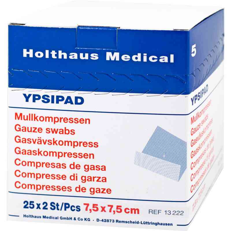 Mullkompressen Ypsipad 7,5x7,5 cm steril 8fach 25X2 stk von Holthaus Medical GmbH & Co. KG PZN 03214925