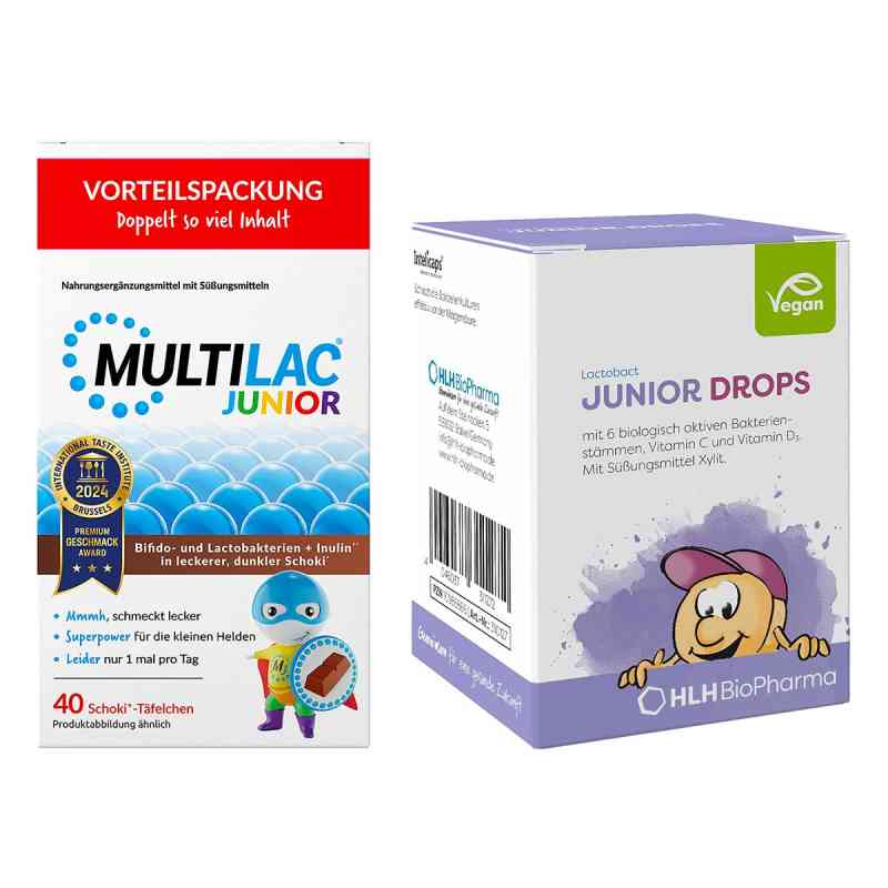 Multilac Junior Darmsynbiotikum + Lactobact Junior Drops 1 Set von  PZN 08105226