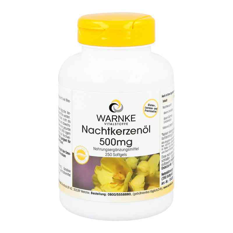 Nachtkerzenöl 500 mg Kapseln 250 stk von Warnke Vitalstoffe GmbH PZN 02861568